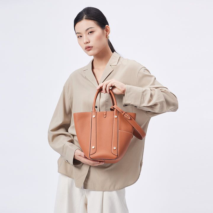 TQING Large Butterfly Tote Bucket Bag #color_gold-brown