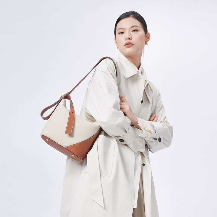 T.QING Ease Bucket Bag #color_beige-golden-brown