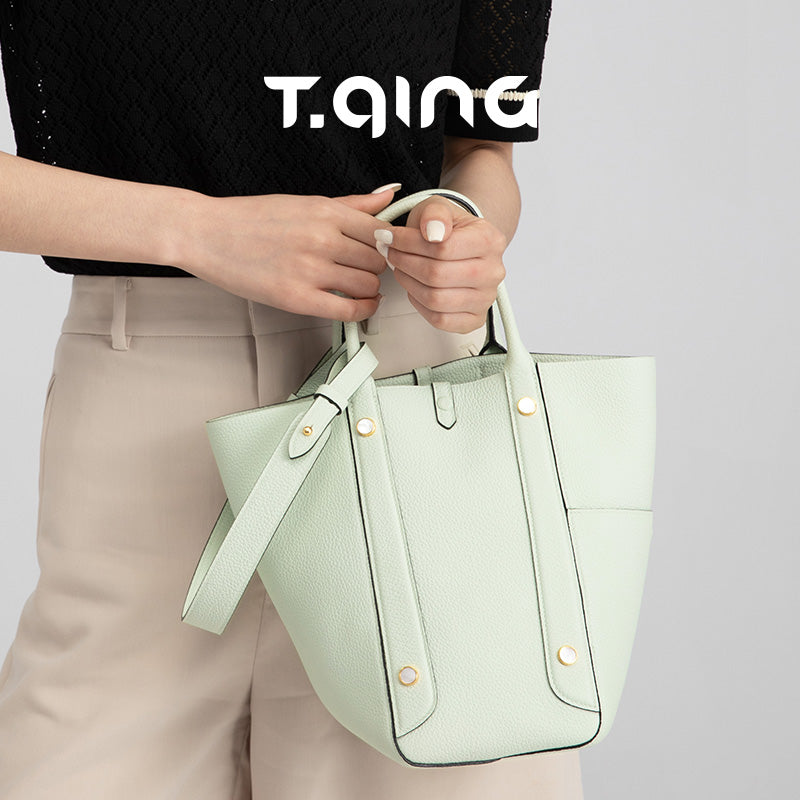 TQING Large Butterfly Tote Bucket Bag #color_light-green