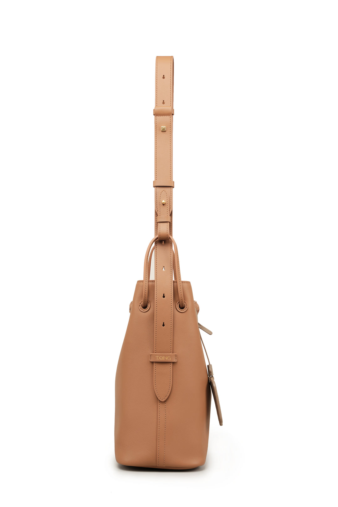 Elegant Bamboo Weaving Leather Bucket Bag