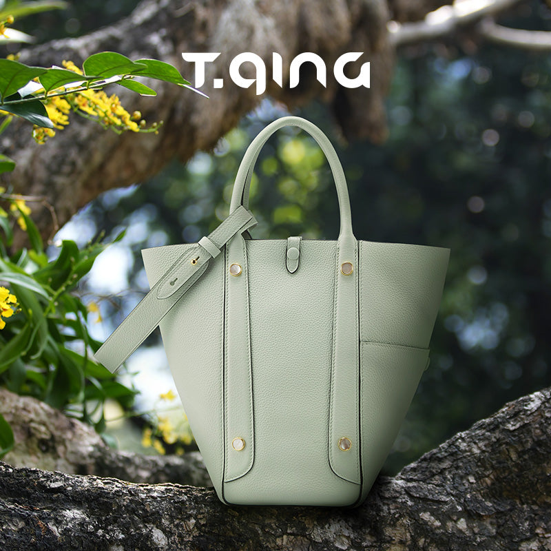 TQING Large Butterfly Tote Bucket Bag #color_light-green