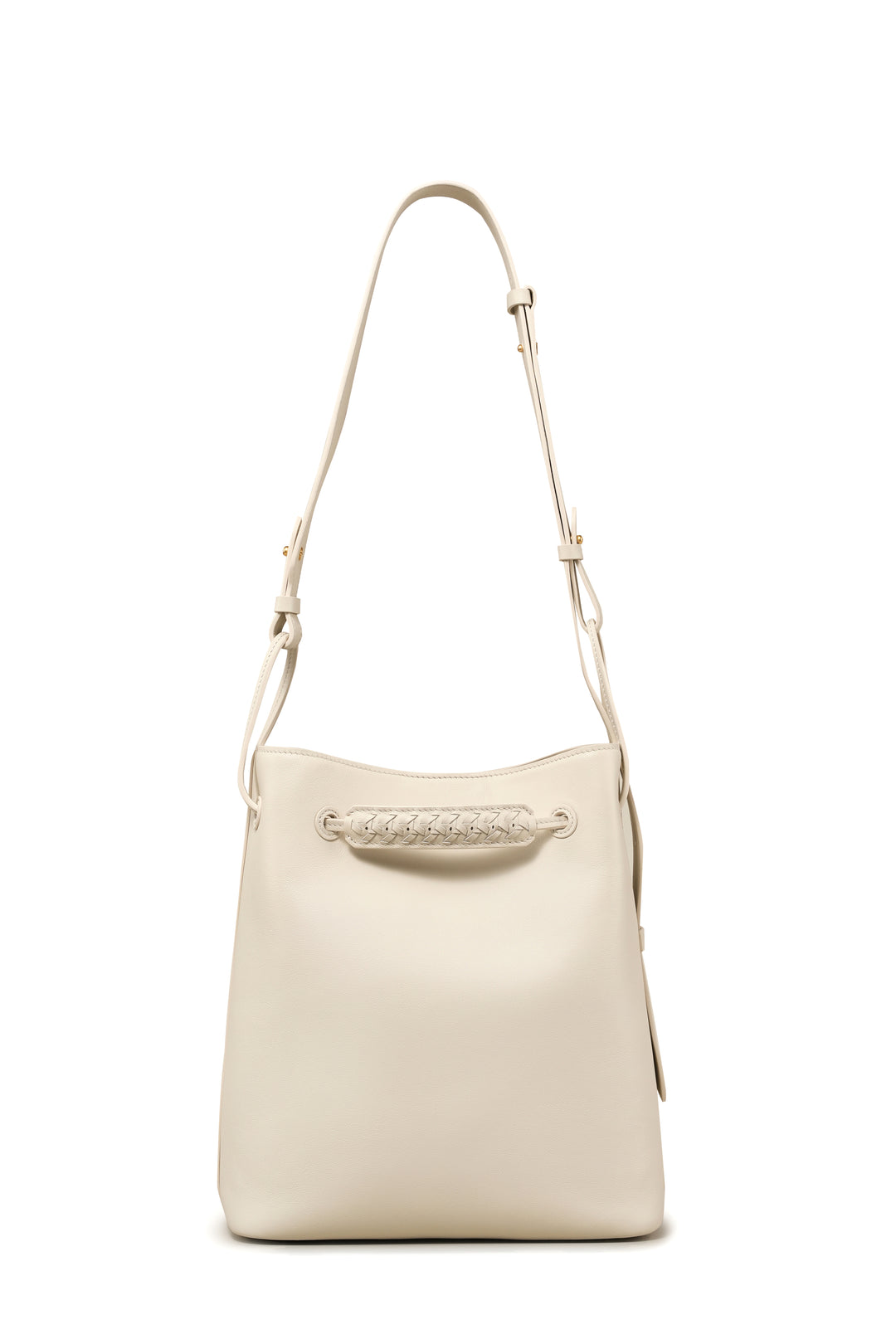 Elegant Bamboo Weaving Leather Bucket Bag