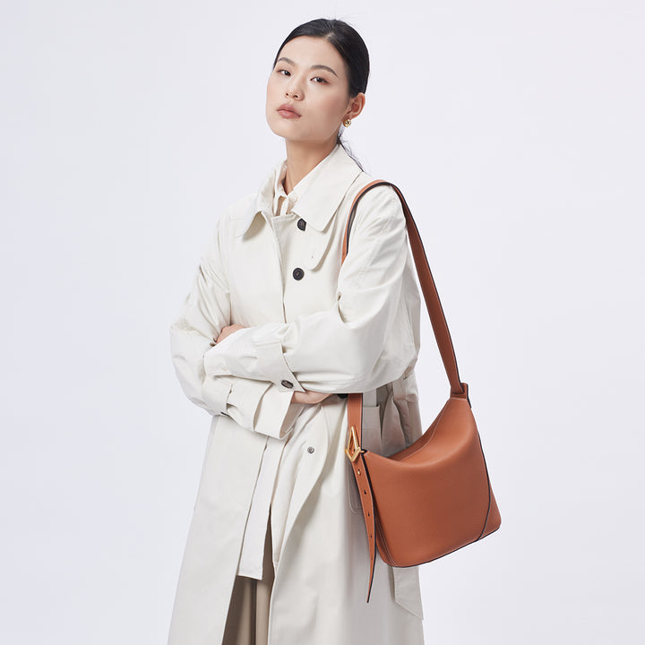 T.QING Ease Bucket Bag #color_gold-brown