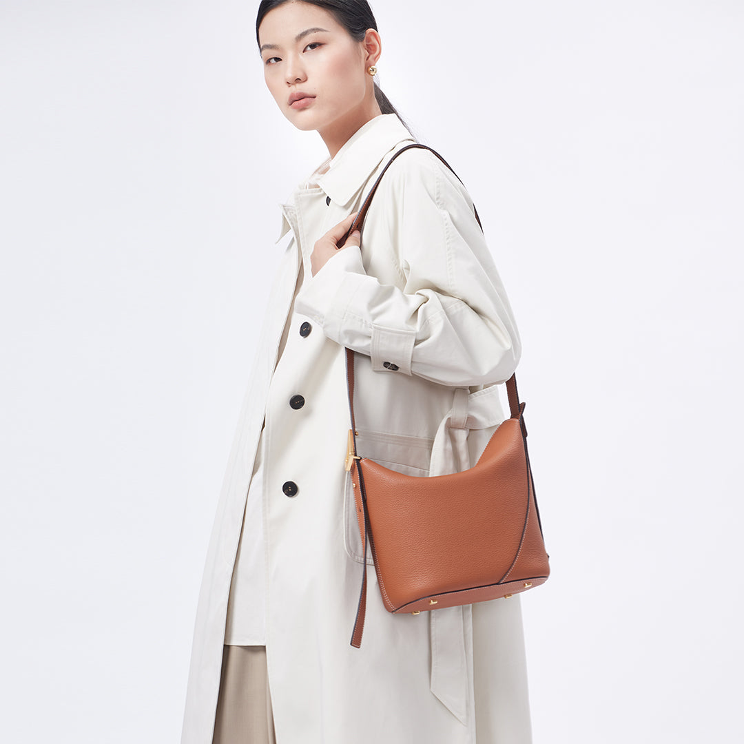 T.QING Ease Bucket Bag #color_gold-brown