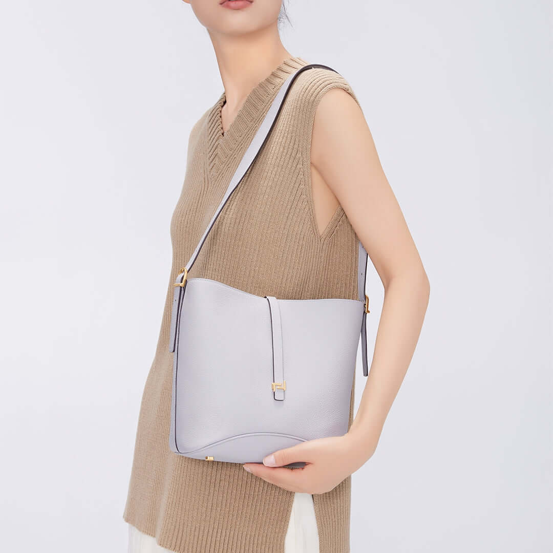 TQING Wind Chime Bucket Bag Shoulder Bag #color_gray