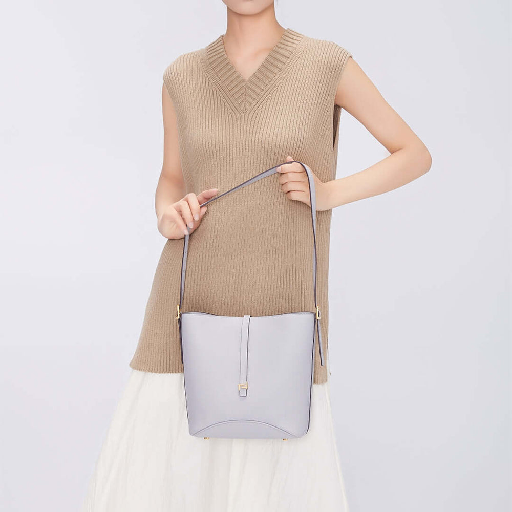 TQING Wind Chime Bucket Bag Shoulder Bag #color_gray