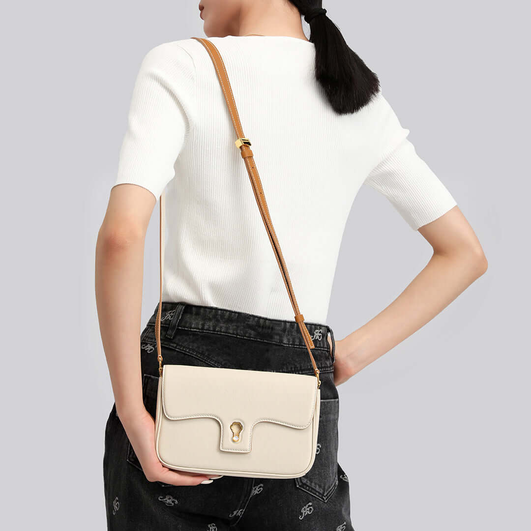 TQING Couplet Gemini Shoulder Bag #color_biscuit-white