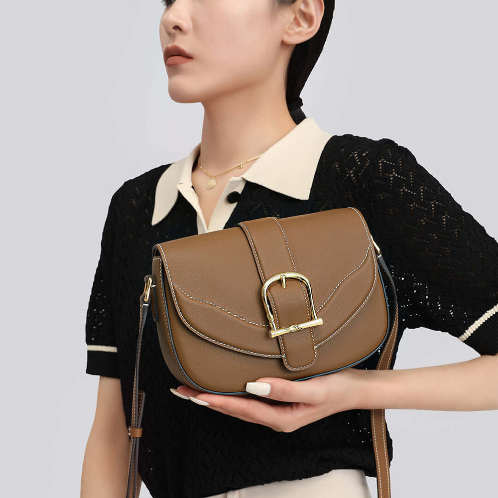 TQING Couplet Crossbody Saddle Bag #color_brown