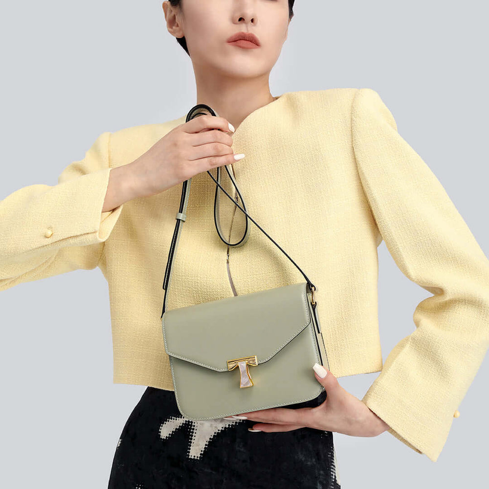 TQING Blessing Shoulder Tofu Bag #color_green