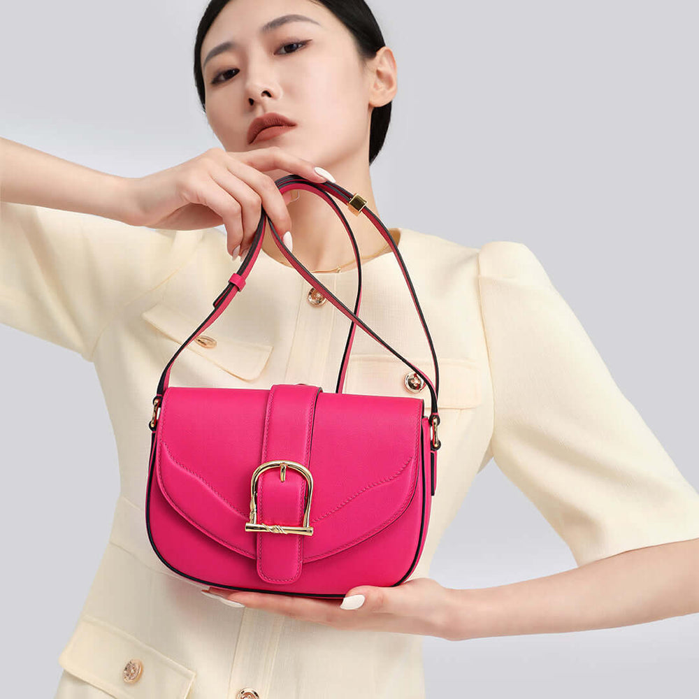 TQING Couplet Crossbody Saddle Bag #color_pink