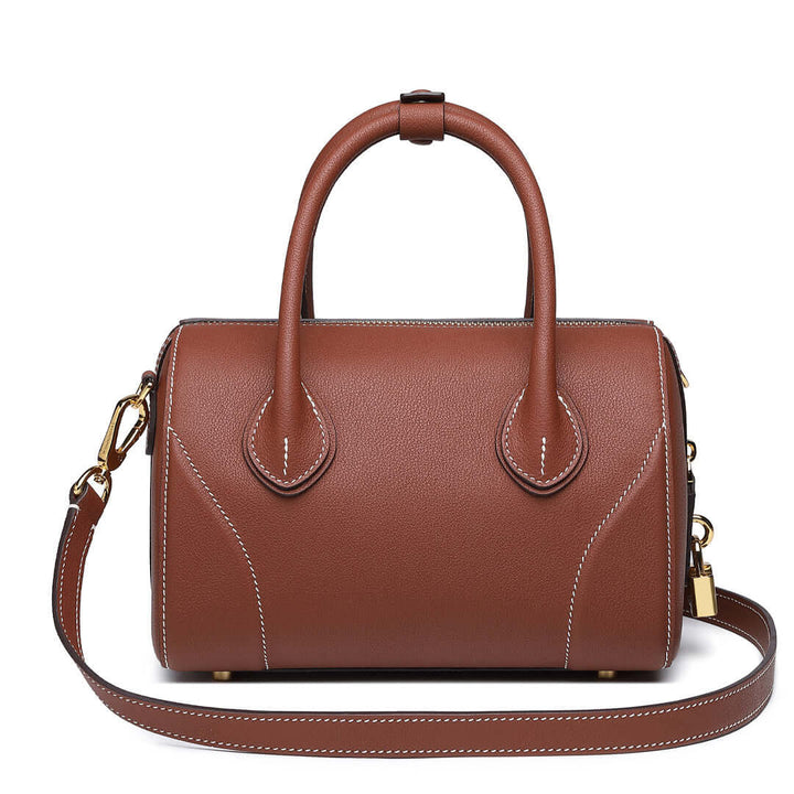 TQING Slender Waist Boston Tote Bag #color_reddish-brown